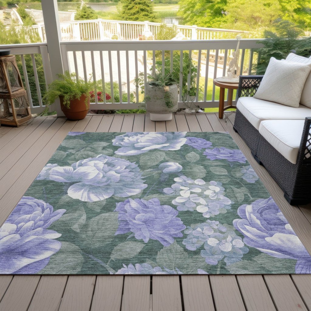 LOOMLAN Rugs Tanarra Purple Washable Indoor-Outdoor Rug