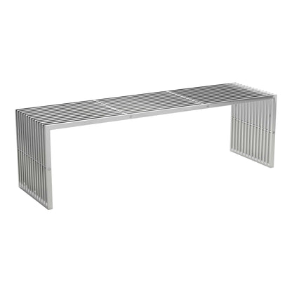 Tania Bench Silver - Sideboards and Things Back Type_Backless, Brand_Zuo Modern, Color_Silver, Finish_Polished, Materials_Metal, Metal Type_Steel, Product Type_Bedroom Bench, Product Type_Entryway Bench, Width_50-60