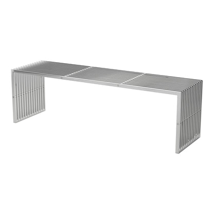 Tania Bench Silver - Sideboards and Things Back Type_Backless, Brand_Zuo Modern, Color_Silver, Finish_Polished, Materials_Metal, Metal Type_Steel, Product Type_Bedroom Bench, Product Type_Entryway Bench, Width_50-60