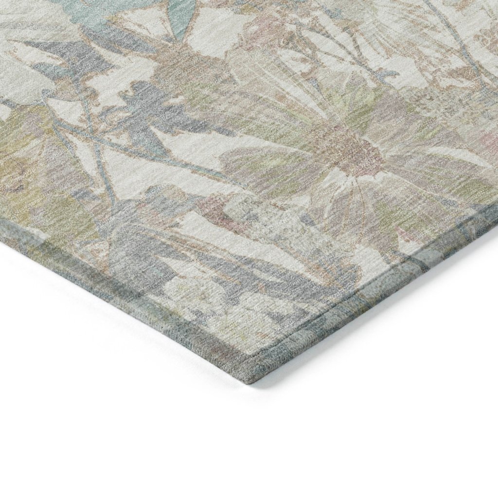 LOOMLAN Rugs Taniska Ivory Washable Indoor-Outdoor Rug