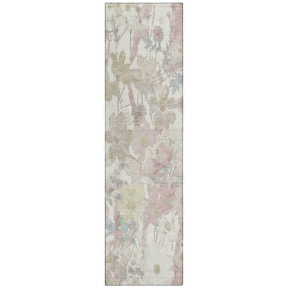 LOOMLAN Rugs Taniska Ivory Washable Indoor-Outdoor Rug