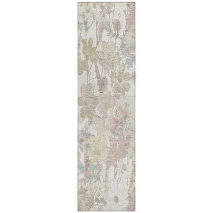 LOOMLAN Rugs Taniska Ivory Washable Indoor-Outdoor Rug