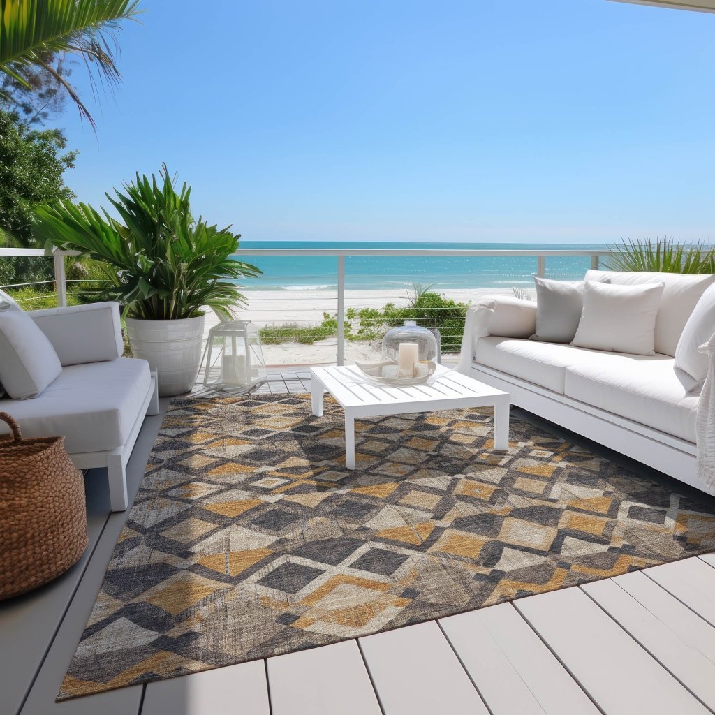 Tanmara Gold Washable Indoor - Outdoor Rug - LOOMLAN - LOOMLAN Rugs - Outdoor Rugs