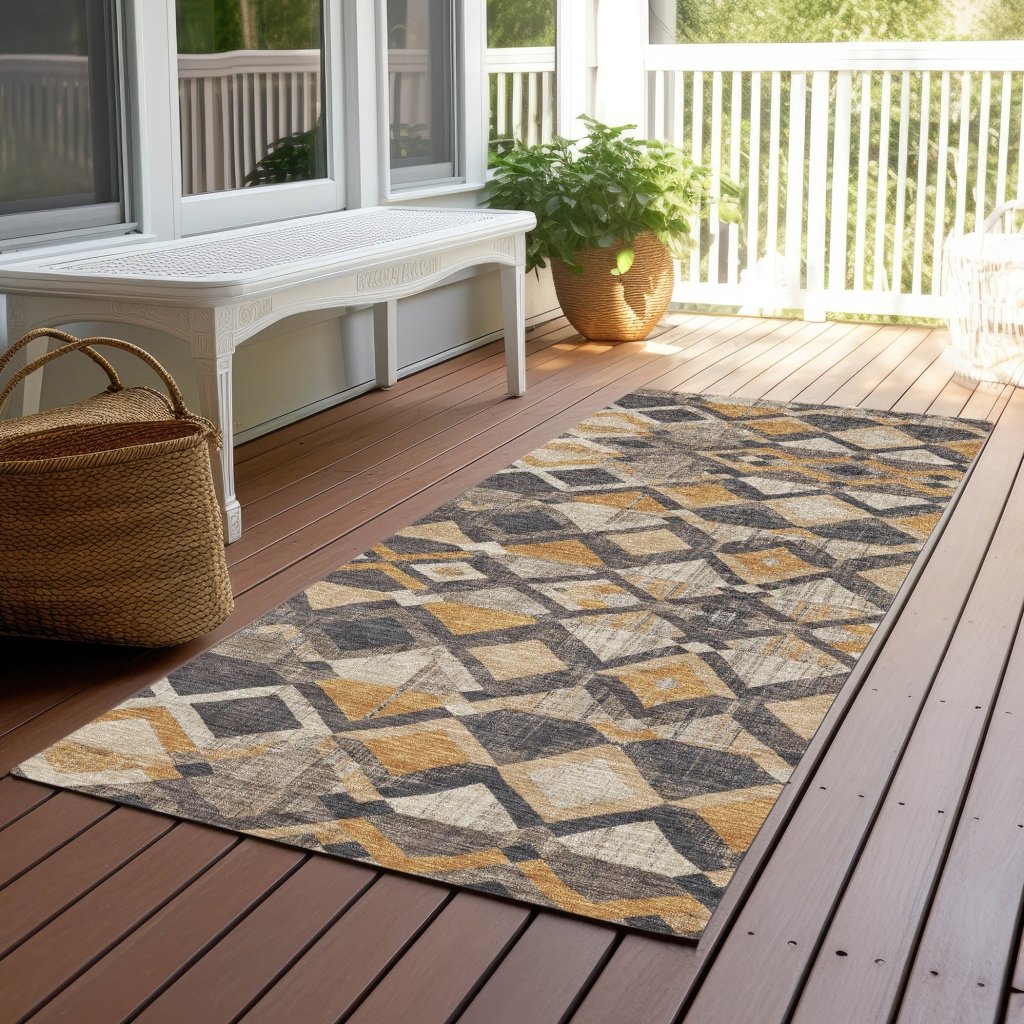 Tanmara Gold Washable Indoor - Outdoor Rug - LOOMLAN - LOOMLAN Rugs - Outdoor Rugs