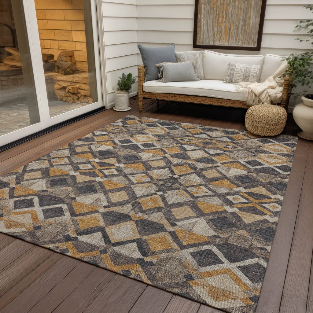 Tanmara Gold Washable Indoor - Outdoor Rug - LOOMLAN - LOOMLAN Rugs - Outdoor Rugs