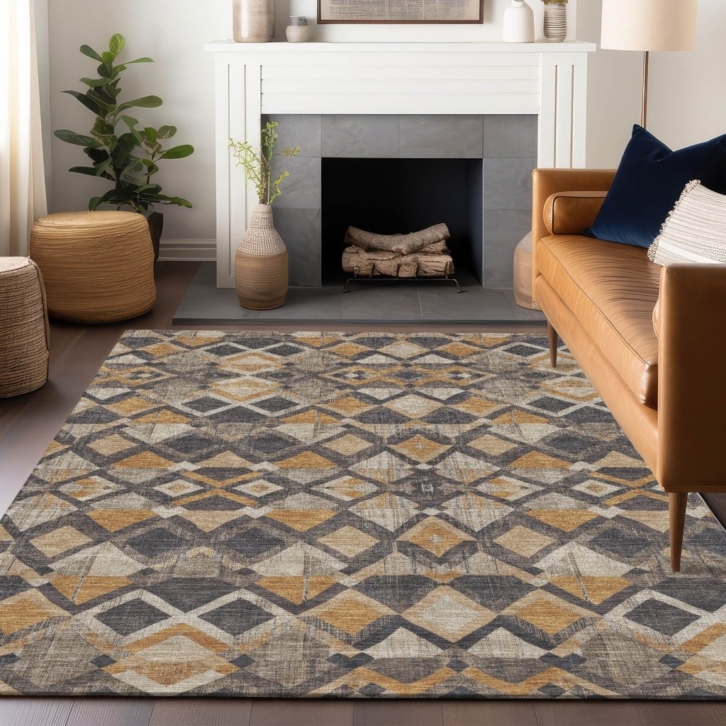 Tanmara Gold Washable Indoor - Outdoor Rug - LOOMLAN - LOOMLAN Rugs - Outdoor Rugs