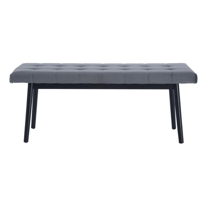 Tanner Bench Gray & Black - Sideboards and Things Accents_Black, Back Type_Backless, Brand_Zuo Modern, Color_Black, Color_Gray, Materials_Wood, Product Type_Bedroom Bench, Product Type_Entryway Bench, Upholstery Type_Fabric Blend, Upholstery Type_Polyester, Width_40-50, Wood Species_Plywood, Wood Species_Rubberwood