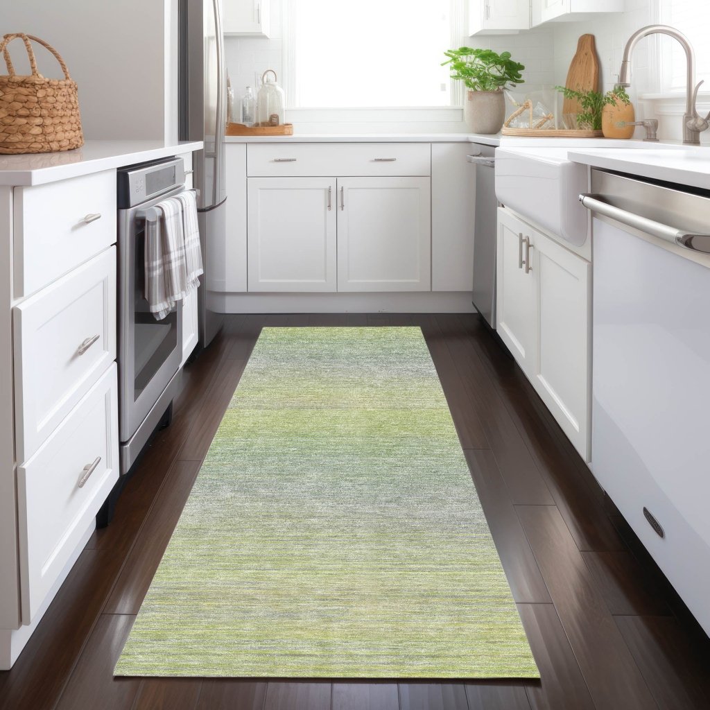 LOOMLAN Rugs Tanoura Green Washable Indoor-Outdoor Rug