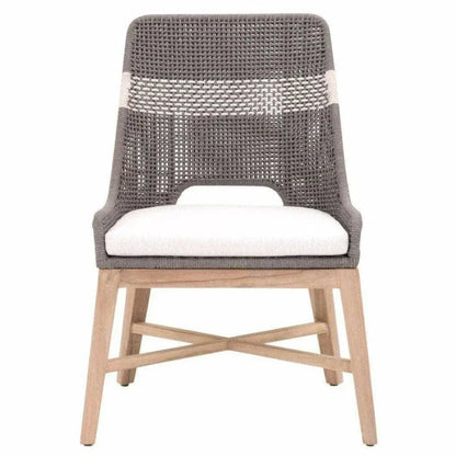 Tapestry Rope Outdoor Dining Chair Set of 2 Grey Rope - LOOMLAN - Essentials For Living - Outdoor Dining Chairs