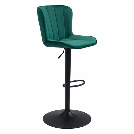 Tarley Green Barstool Adjustable Height - Sideboards and Things Accents_Black, Back Type_With Back, Brand_Zuo Modern, Color_Black, Color_Green, Depth_20-30, Features_Adjustable Height, Finish_Powder Coated, Height_30-40, Materials_Metal, Materials_Wood, Metal Type_Steel, Product Type_Bar Height, Upholstery Type_Fabric Blend, Upholstery Type_Polyester, Width_10-20, Wood Species_Plywood