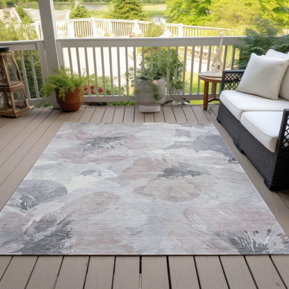 LOOMLAN Rugs Tasmina Brown Washable Indoor-Outdoor Rug