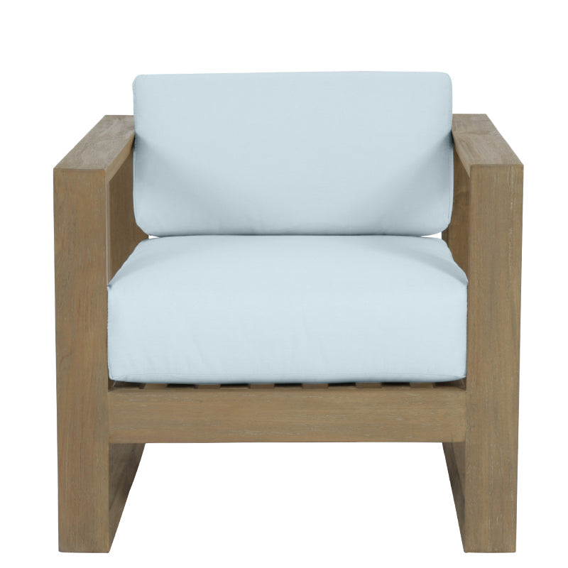 Coastal Teak Sunbrella Upholstered Outdoor Club Chair