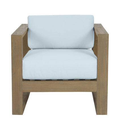 Coastal Teak Sunbrella Upholstered Outdoor Club Chair