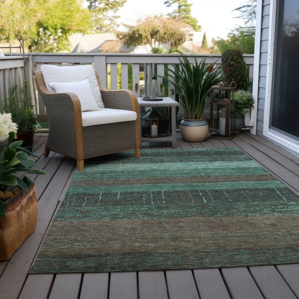 LOOMLAN Rugs Tembira Teal Washable Indoor-Outdoor Rug