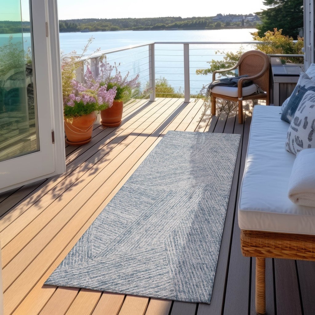 LOOMLAN Rugs Terra Blue Washable Indoor-Outdoor Rug