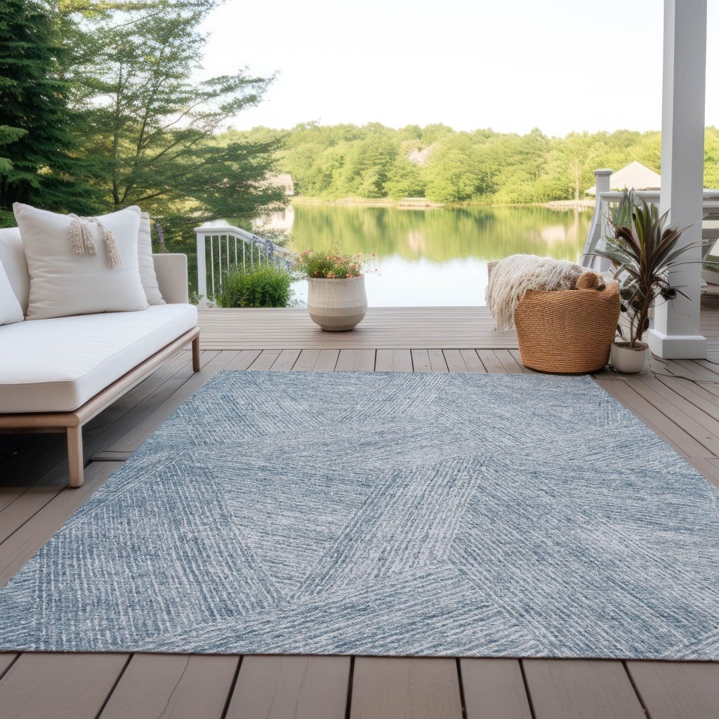 LOOMLAN Rugs Terra Blue Washable Indoor-Outdoor Rug