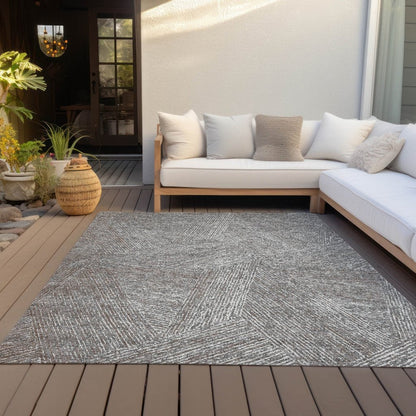 LOOMLAN Rugs Terra Gray Washable Indoor-Outdoor Rug