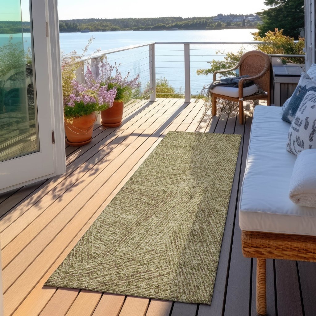 LOOMLAN Rugs Terra Green Washable Indoor-Outdoor Rug