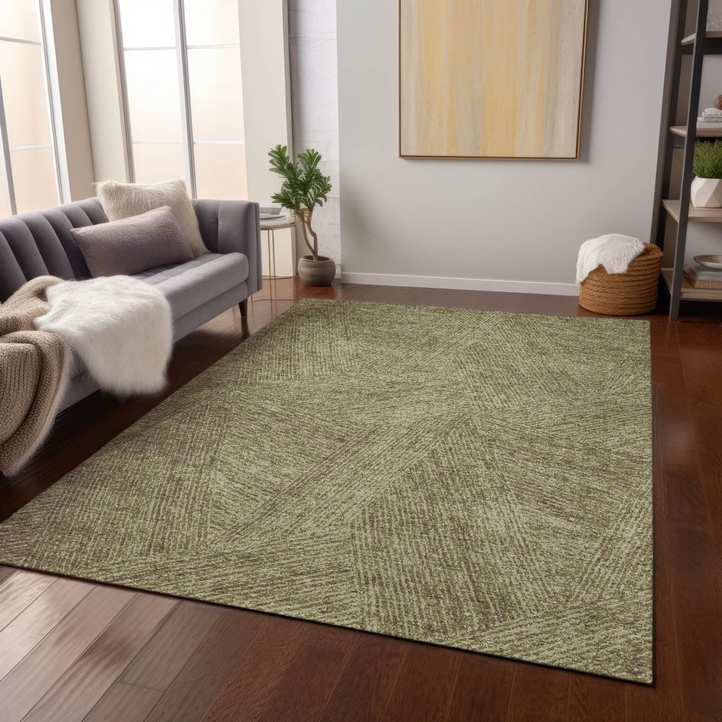 LOOMLAN Rugs Terra Green Washable Indoor-Outdoor Rug