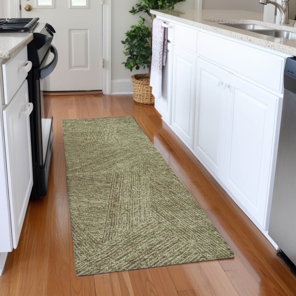 LOOMLAN Rugs Terra Green Washable Indoor-Outdoor Rug
