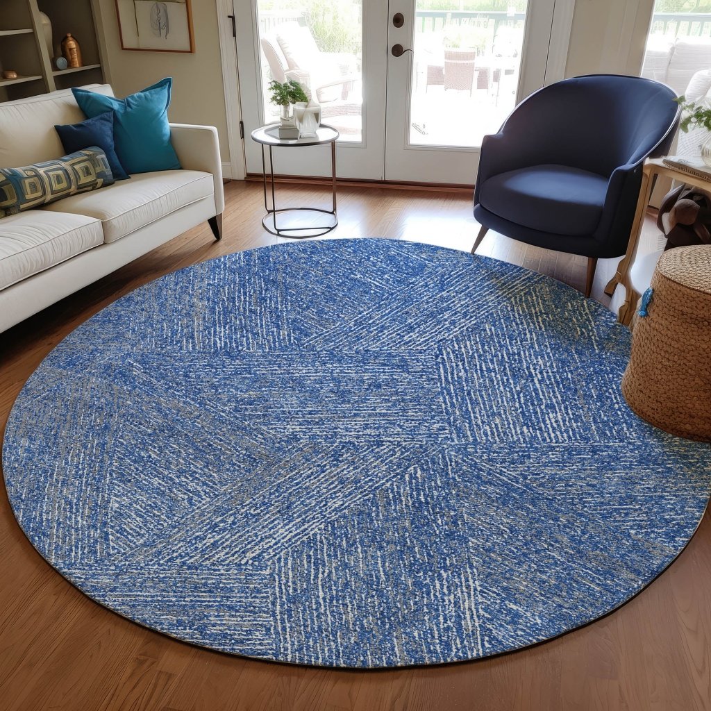 LOOMLAN Rugs Terra Navy Washable Indoor-Outdoor Rug