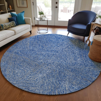 LOOMLAN Rugs Terra Navy Washable Indoor-Outdoor Rug
