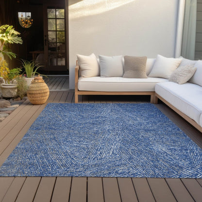 LOOMLAN Rugs Terra Navy Washable Indoor-Outdoor Rug
