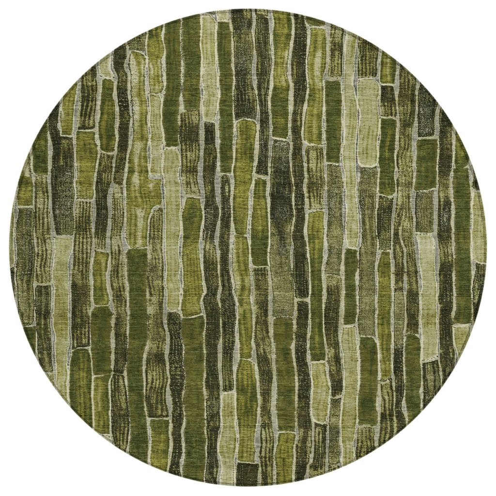LOOMLAN Rugs Terrona Green Washable Indoor-Outdoor Rug