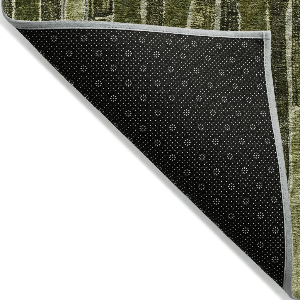 LOOMLAN Rugs Terrona Green Washable Indoor-Outdoor Rug
