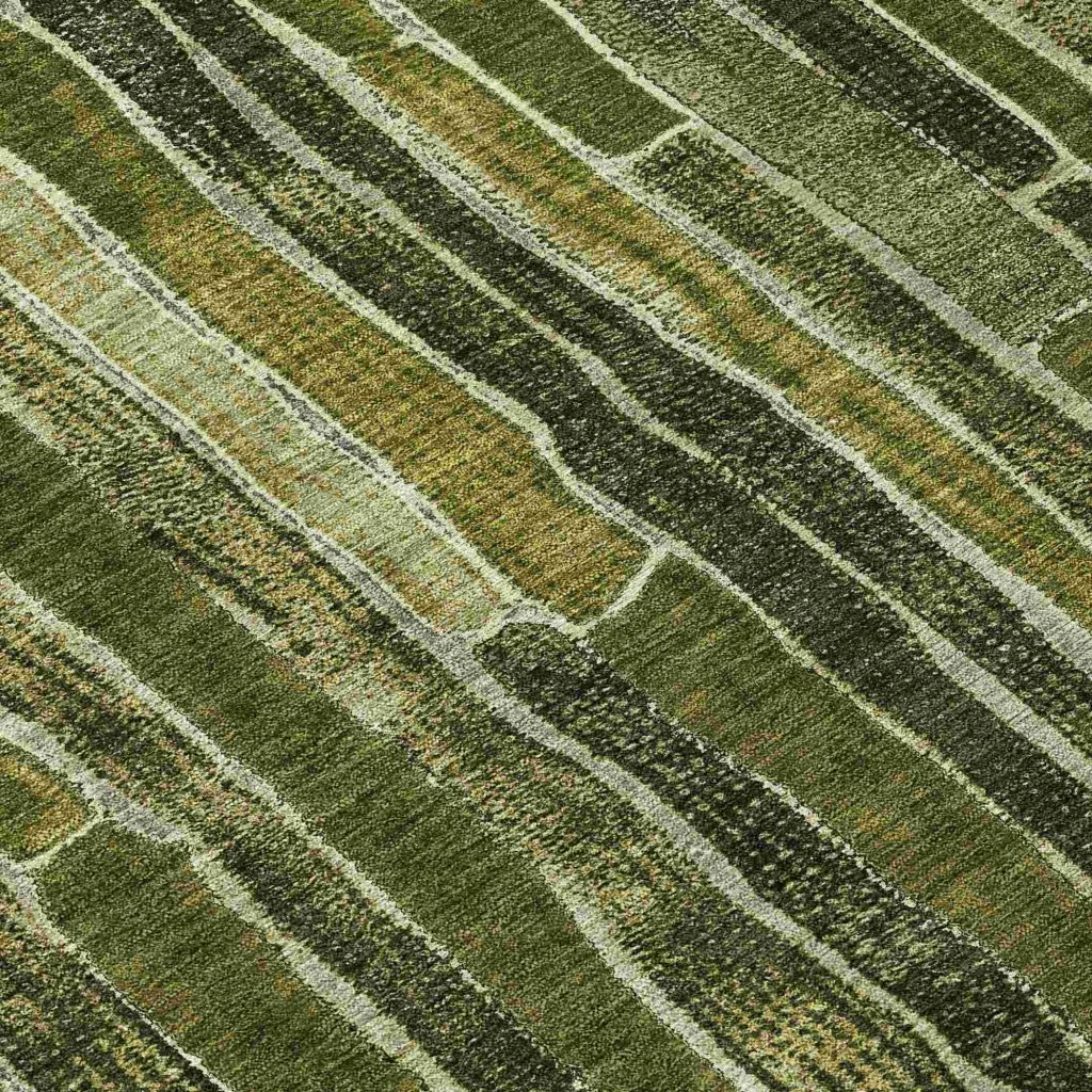 LOOMLAN Rugs Terrona Green Washable Indoor-Outdoor Rug