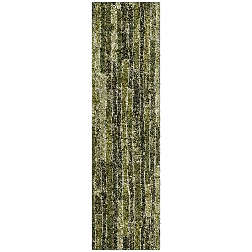 LOOMLAN Rugs Terrona Green Washable Indoor-Outdoor Rug