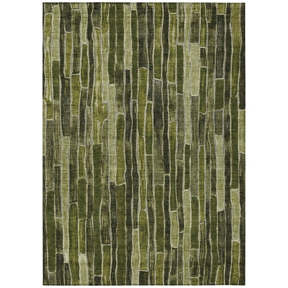 LOOMLAN Rugs Terrona Green Washable Indoor-Outdoor Rug