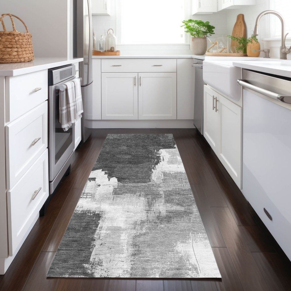 LOOMLAN Rugs Tethira Gray Washable Indoor-Outdoor Rug