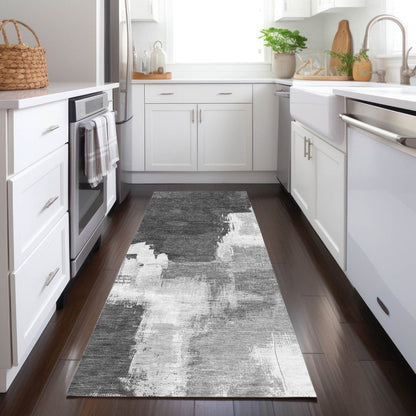 LOOMLAN Rugs Tethira Gray Washable Indoor-Outdoor Rug