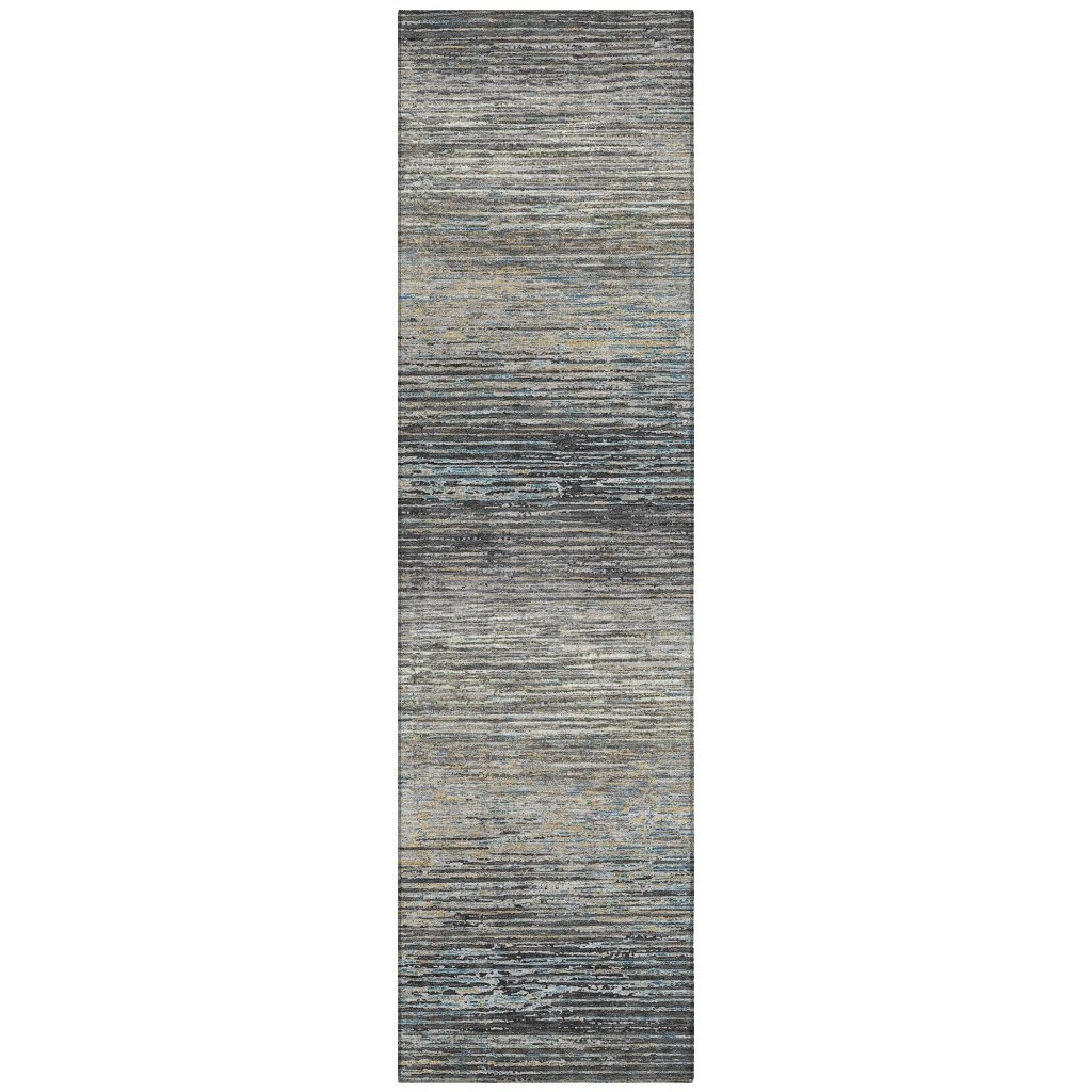 LOOMLAN Rugs Teya Gray Washable Indoor-Outdoor Rug