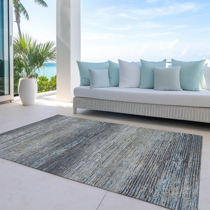 LOOMLAN Rugs Teya Gray Washable Indoor-Outdoor Rug