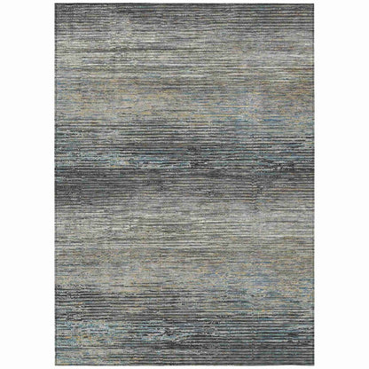 LOOMLAN Rugs Teya Gray Washable Indoor-Outdoor Rug