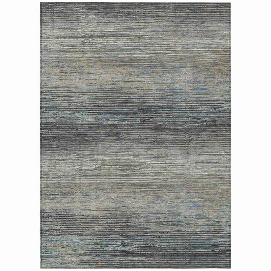 LOOMLAN Rugs Teya Gray Washable Indoor-Outdoor Rug
