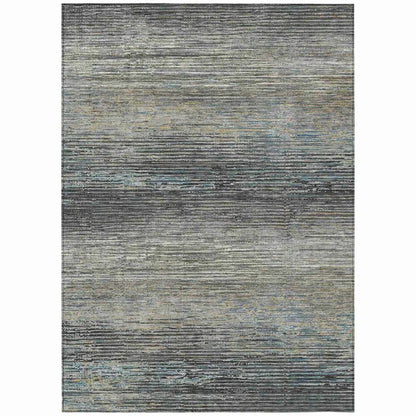 LOOMLAN Rugs Teya Gray Washable Indoor-Outdoor Rug