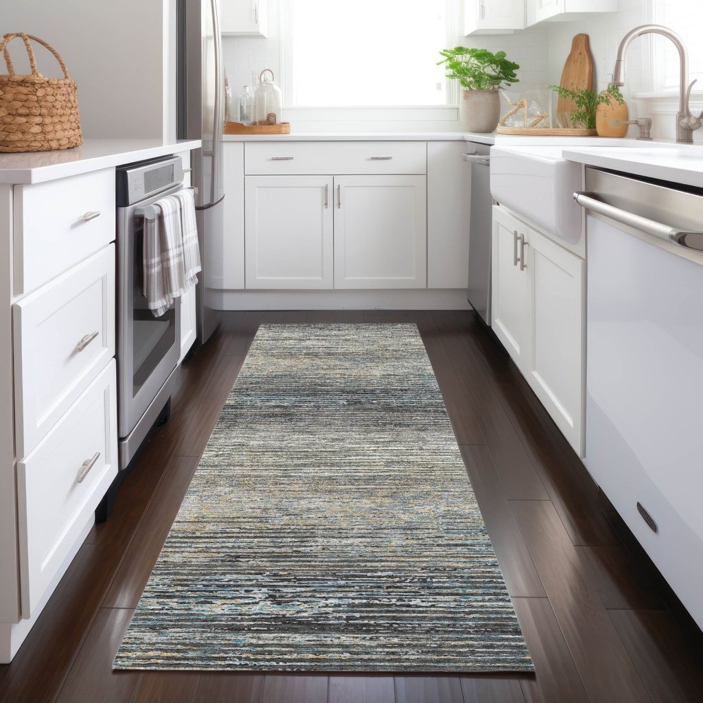LOOMLAN Rugs Teya Gray Washable Indoor-Outdoor Rug