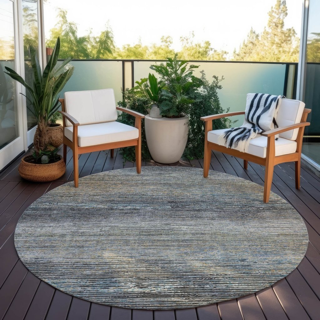LOOMLAN Rugs Teya Gray Washable Indoor-Outdoor Rug