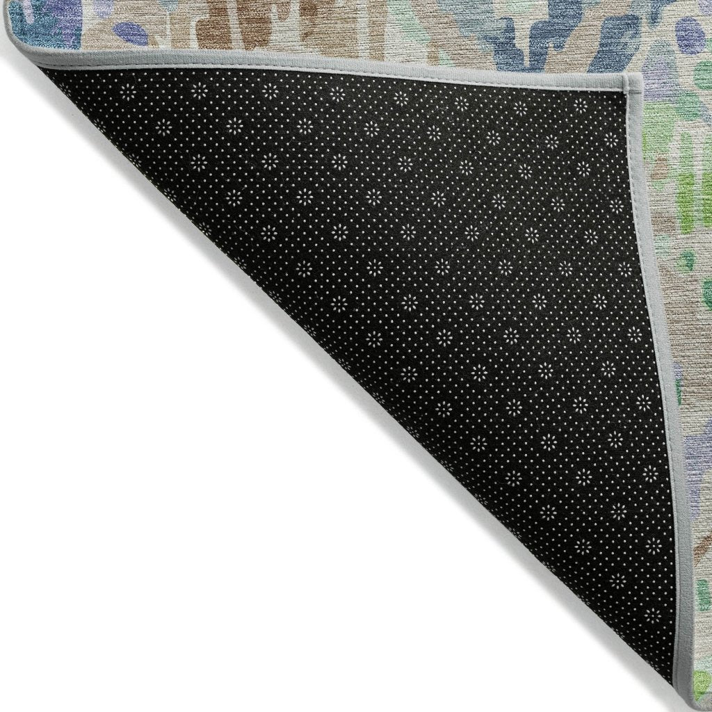LOOMLAN Rugs Thalara Brown Washable Indoor-Outdoor Rug