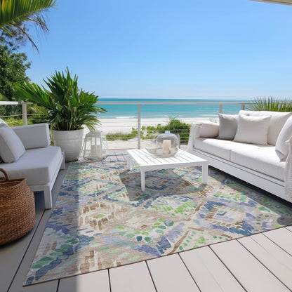 LOOMLAN Rugs Thalara Brown Washable Indoor-Outdoor Rug