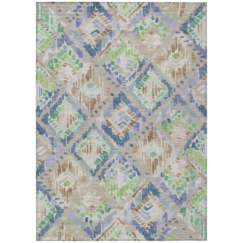 LOOMLAN Rugs Thalara Brown Washable Indoor-Outdoor Rug