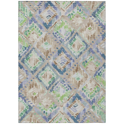 LOOMLAN Rugs Thalara Brown Washable Indoor-Outdoor Rug