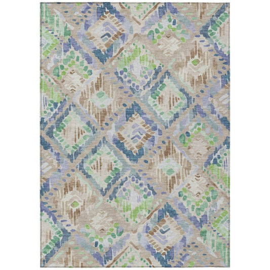 LOOMLAN Rugs Thalara Brown Washable Indoor-Outdoor Rug