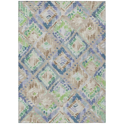 LOOMLAN Rugs Thalara Brown Washable Indoor-Outdoor Rug