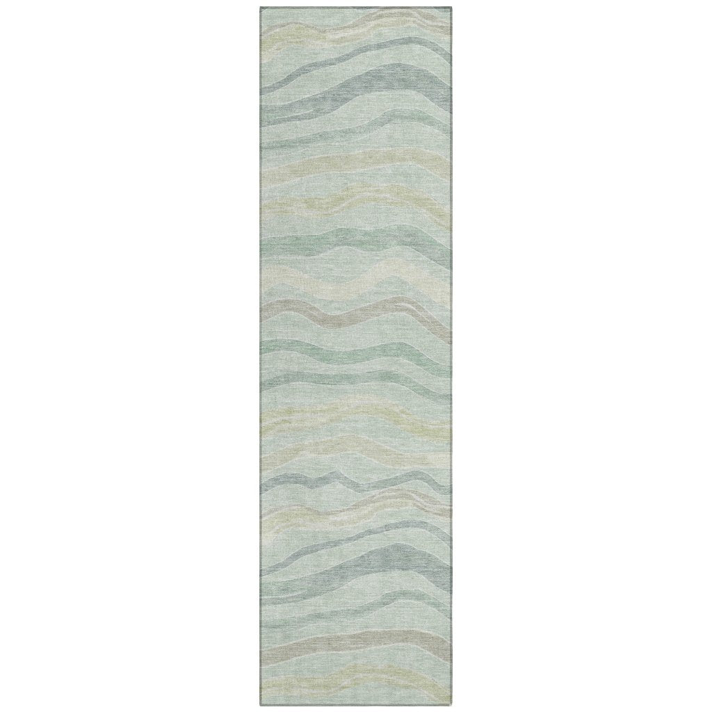 LOOMLAN Rugs Thalvyn Green Washable Indoor-Outdoor Rug
