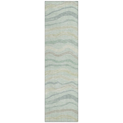 LOOMLAN Rugs Thalvyn Green Washable Indoor-Outdoor Rug