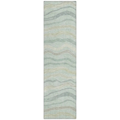 LOOMLAN Rugs Thalvyn Green Washable Indoor-Outdoor Rug